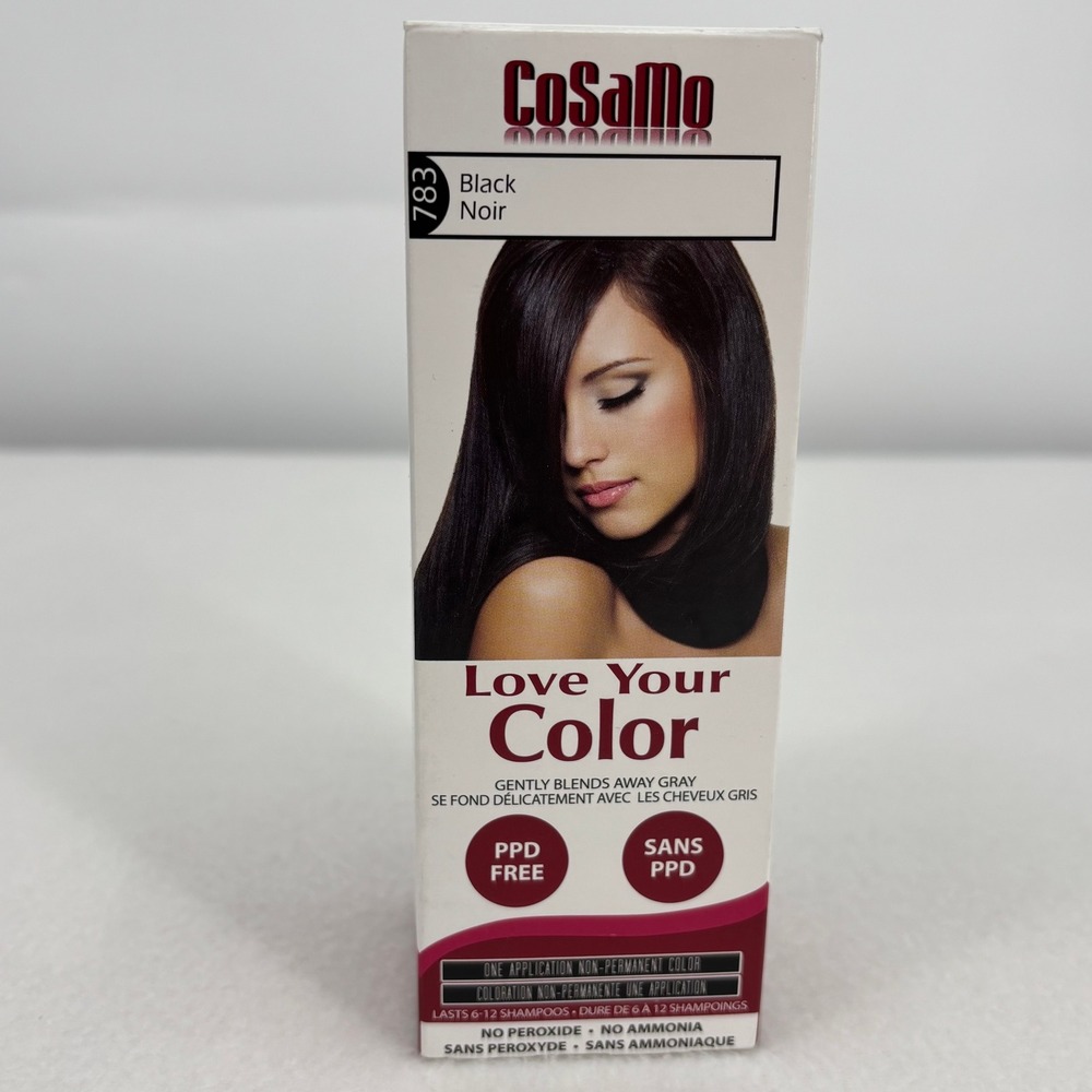 CoSaMo Love Your Color Non-Permanent Hair Color 783 Black Noir PPD Free 3oz
